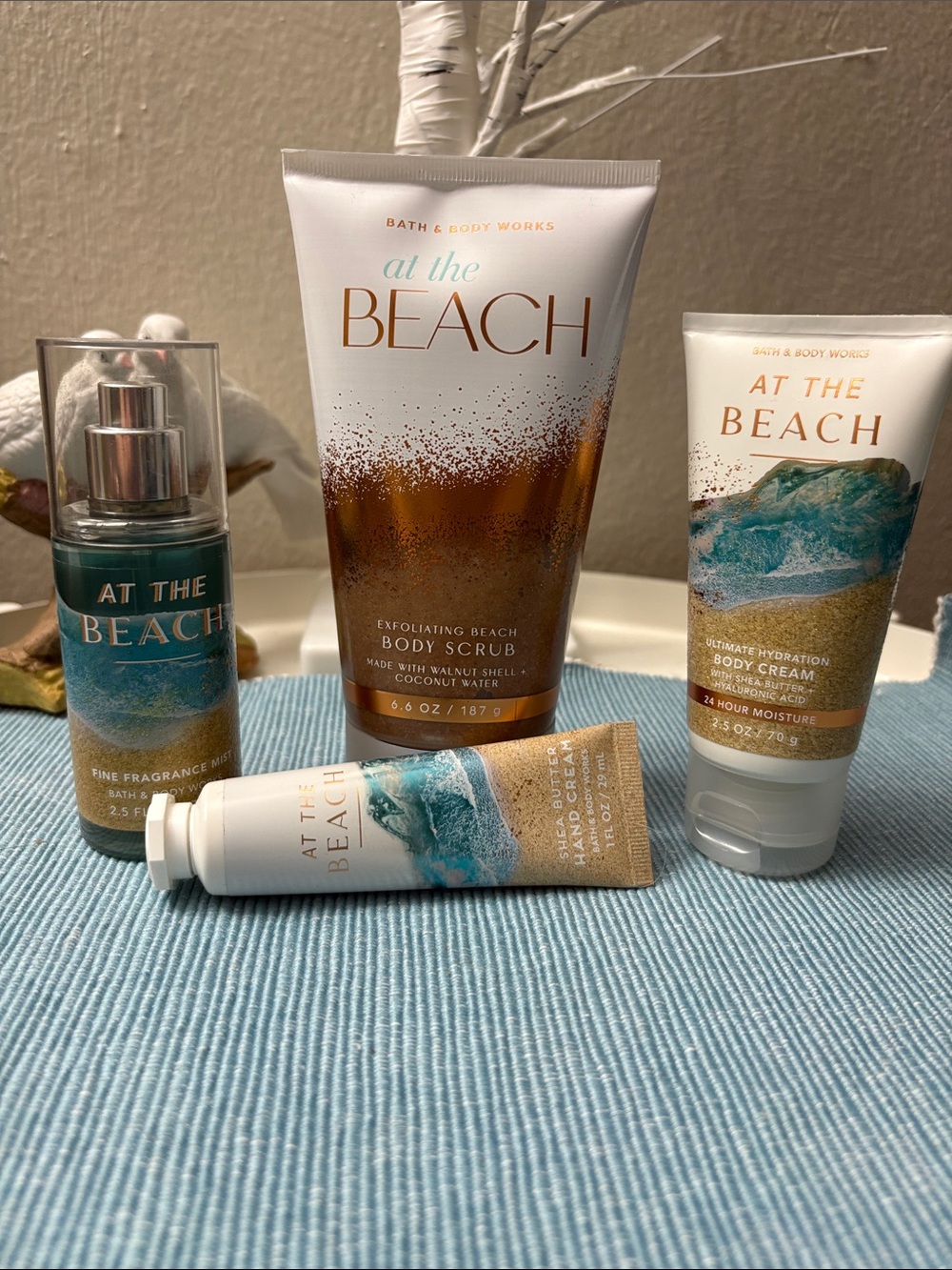 Bath & Body Works At The Beach Gold & Teal Body Care Set ( travel size)